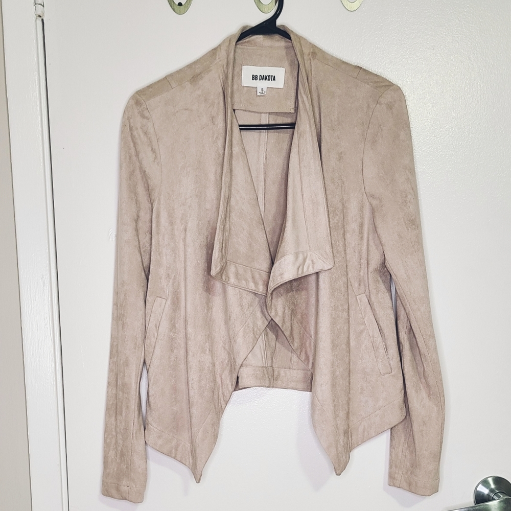 Light Beige Faux Suede Jacket